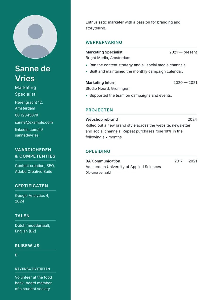 Zijbalk Links
