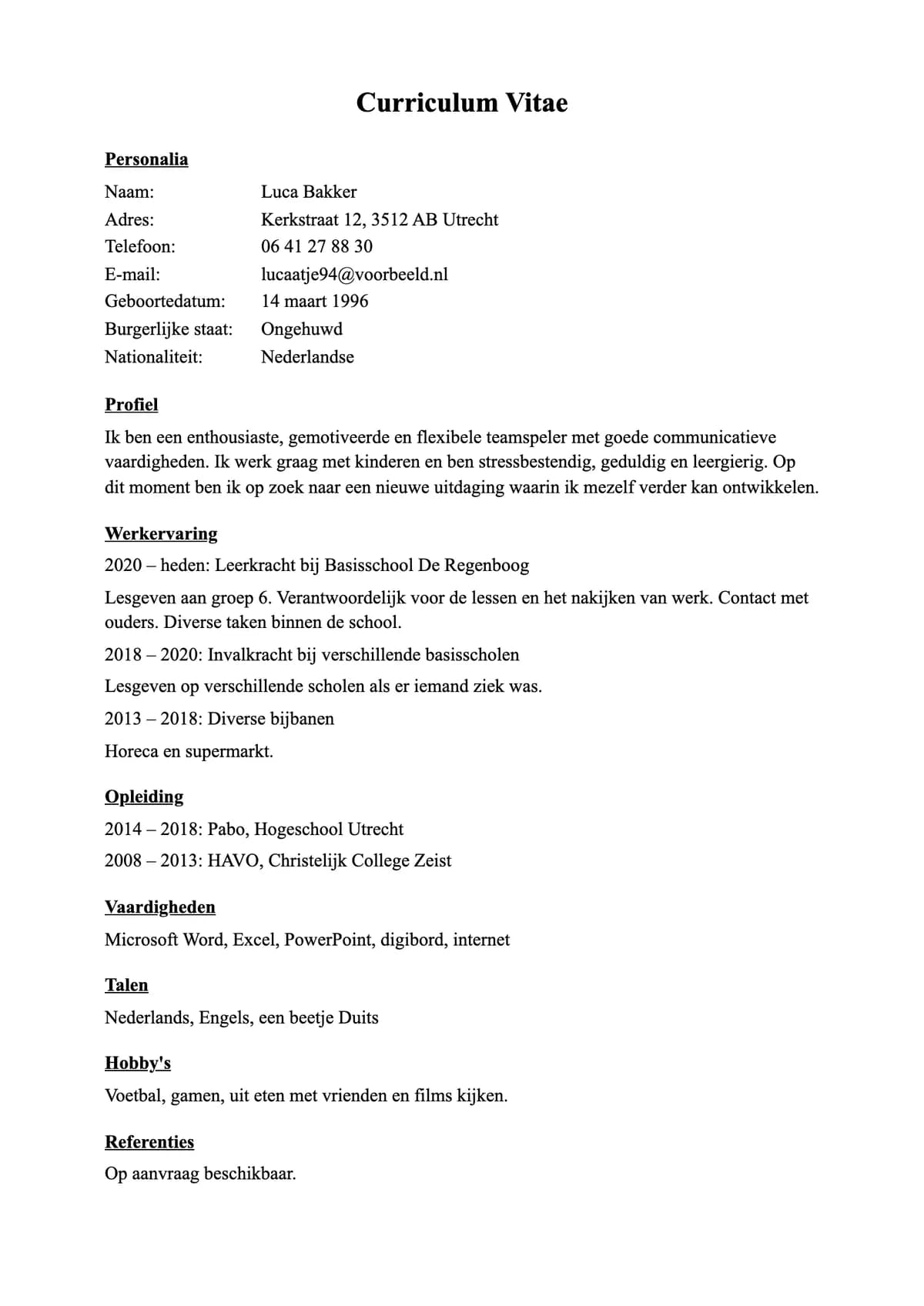 Zwak cv: een kaal document met een vaag profiel en taken zonder resultaat