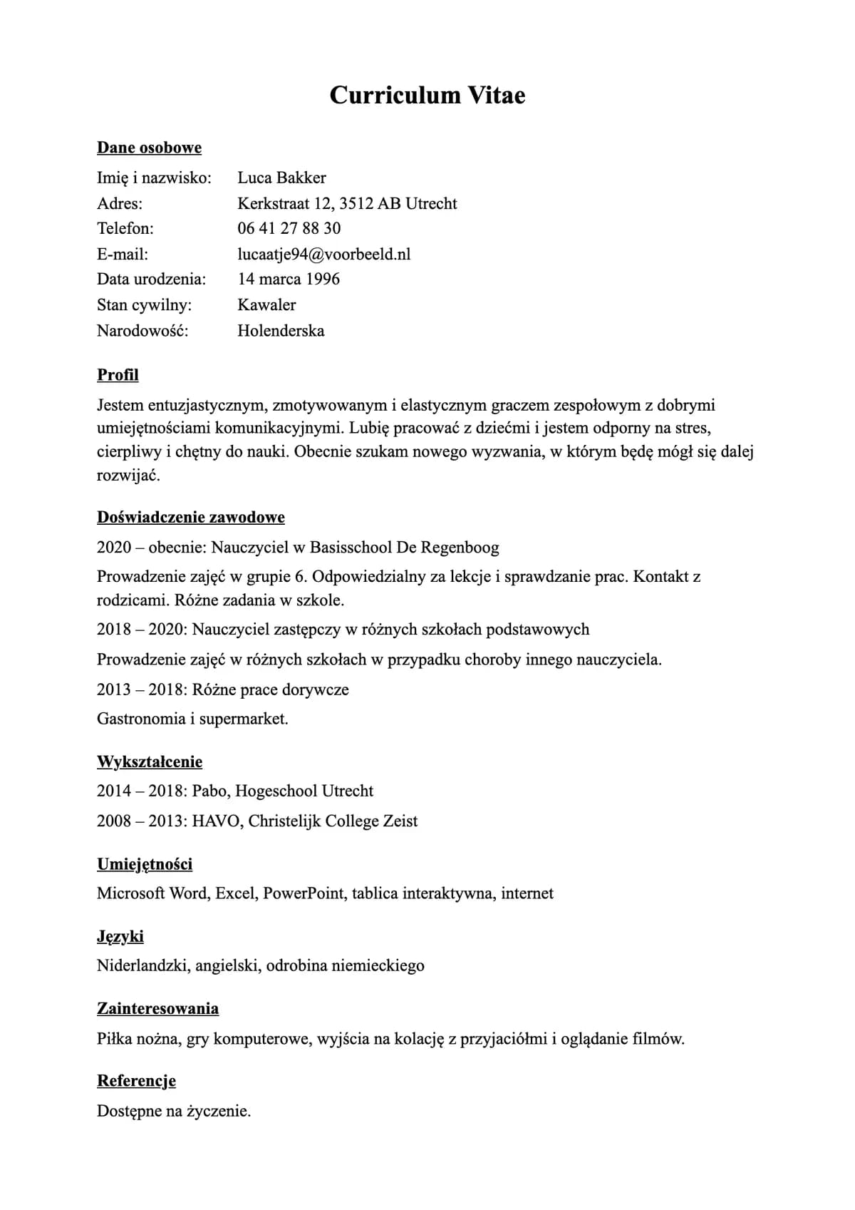 Słabe CV: suchy dokument z mglistym profilem i obowiązkami bez wyników